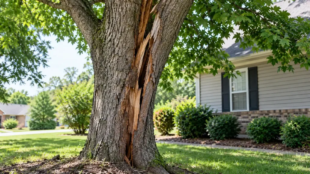 can a tree with a split trunk be saved